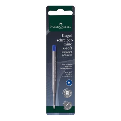 Faber-Castell Пълнител за химикалка X-Soft, M, син, в блистер