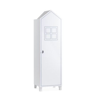 Еднокрилен гардероб MIAMI - бял