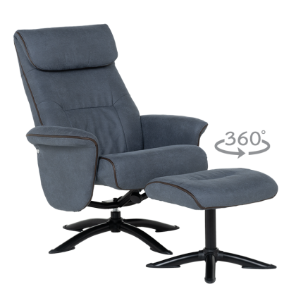 Кресло с табуретка EMA - синьо