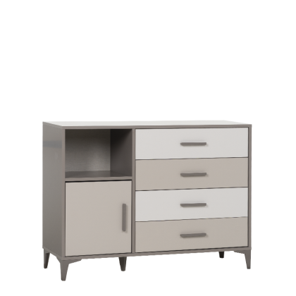 Детски скрин с шкаф и чекмеджета RIGA