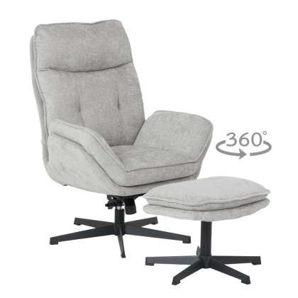 Кресло с табуретка ANDREA - светлосиво