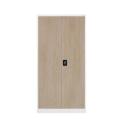 Шкаф RFG, за офис, метален 900 х 400 х 1850 mm, кехлибарен дъб и бяло