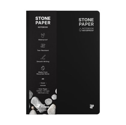 Art Pioneer Тетрадка Stone Paper, A5, твърда корица, 88 листа, черна