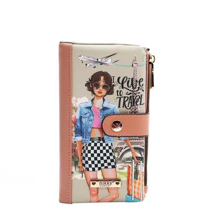 Портфейл Nikky, 18x9.5x2.5 cm, Live to travel