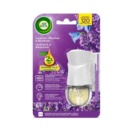 Ароматизатор Air Wick, електрически комплект Extra Oils, лавандула, 19 ml