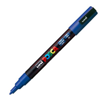Перманентен маркер Uni Posca PC-3M на водна основа, 0.9-1.3 mm, Син