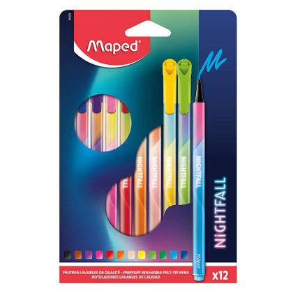 Тъкописци Maped Nightfall 0.8mm, 12 цвята