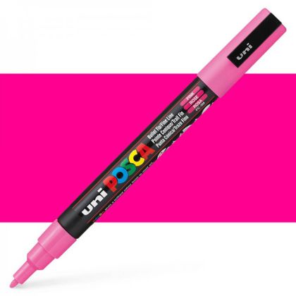 Перманентен маркер Uni Posca PC-3M на водна основа, 0.9-1.3 mm, Розов
