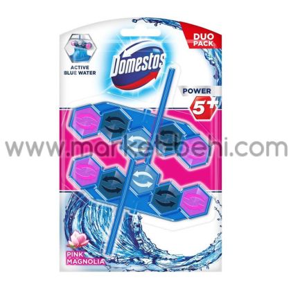 Ароматизатор за тоалетна Domestos WC Pink Magnolia Blue Water, 2x53g