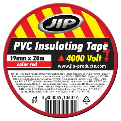 Изолирбанд JIP 19 mm x 20 m, Червен