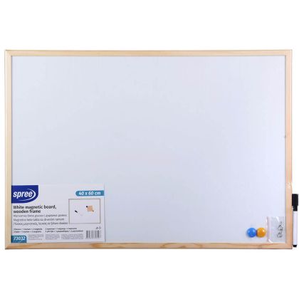 Магнитна бяла дъска Bi Office с дървена рамка 40x60 cm