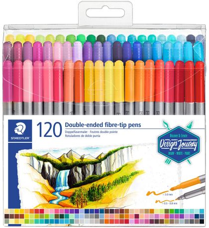 Флумастери Staedtler двувърхи 120 цв