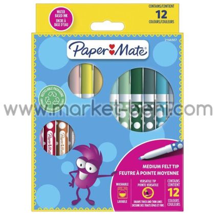 Флумастери PaperMate 12 цвята