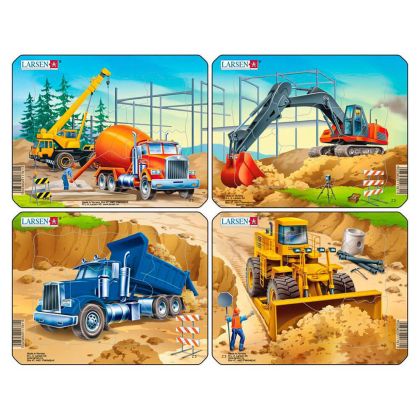 Мини пъзел Larsen, Строит. машини, 7ч Z1