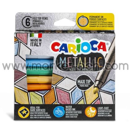 Маркери Carioca металик, 6 цвята 43161