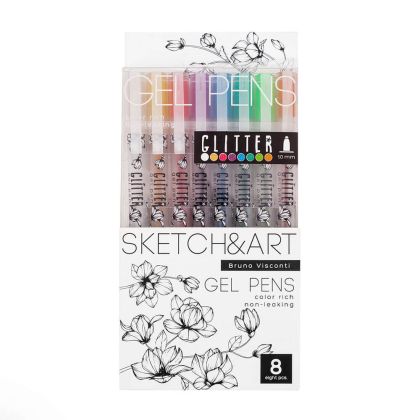 Гел химикалки Sketch&Art, 8 цвята, Блестящи