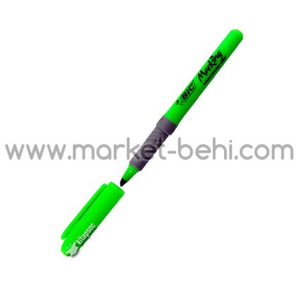 Текстмаркер Bic Marking Grip, скосен, Зелен