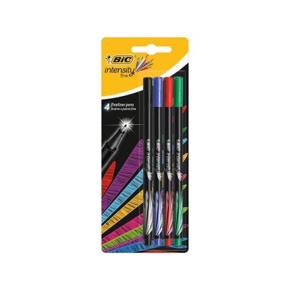 Тънкописци Bic Intensity Fine метален връх 4 броя, комплект