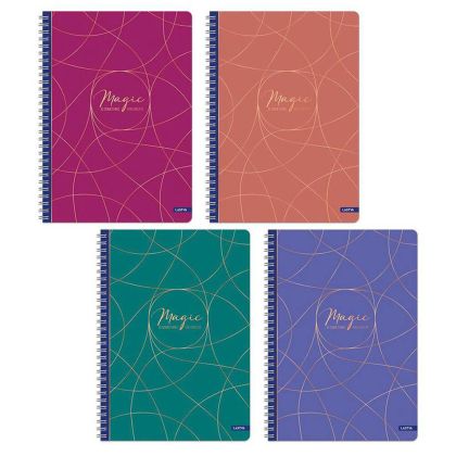 Тетрадка A5 Lastva Magic, твърди корици, спирала, 200л, редове