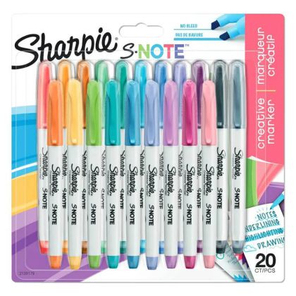 Комплект маркери Sharpie S-Note, 20 цвята, блистер