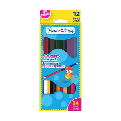 Цветни моливи Papermate двувърхи, 12/24  цвята