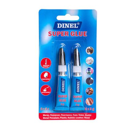 Лепило Dinel,секундно 2х3g,блистер