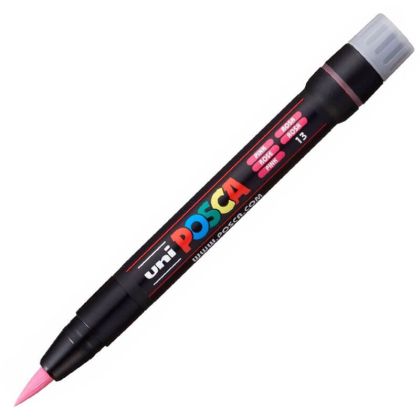 Перманентен маркер Uni Posca PCF-350, четка, на водна основа, 1-10 mm, Розов