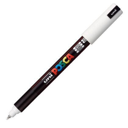 Перманентен маркер Uni Posca PC-1MR на водна основа, 0.7 mm, Бял