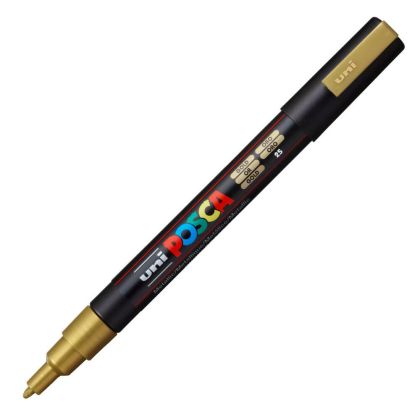 Перманентен маркер Uni Posca PC-3M на водна основа, 0.9-1.3 mm, Златист