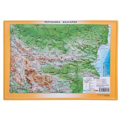 Карта България релефна