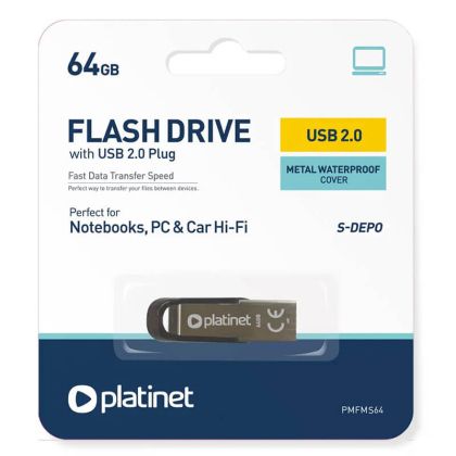Флаш памет Platinet 64GB USB2.0 сребро