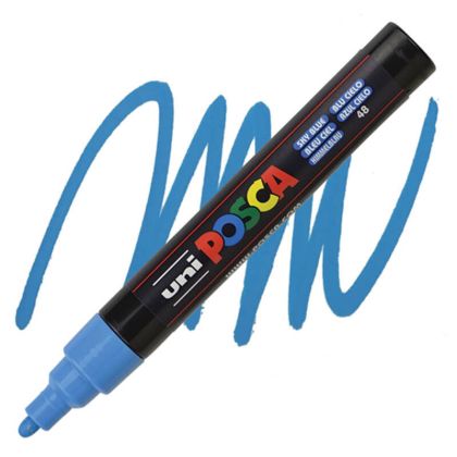 Перманентен маркер Uni Posca PC-5M на водна основа, 1.8-2.5 mm, Небесно син