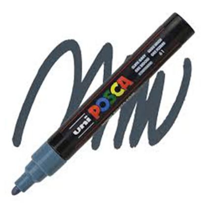 Перманентен маркер Uni Posca PC-5M на водна основа, 1.8-2.5 mm, Сив
