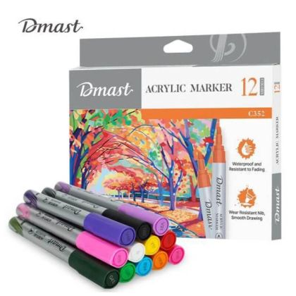 Акрилни маркери Deli Dmast EC352, 2mm,12 цвята