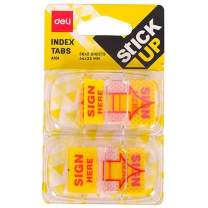 Индекси Deli Stick Up, Sign Here, 44x25mm, 2x50л