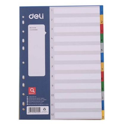 Разделител A4 PP Deli 5725, 12 теми
