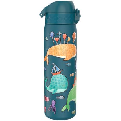 Бутилка за вода ION8 Print, метална 600ml Whale