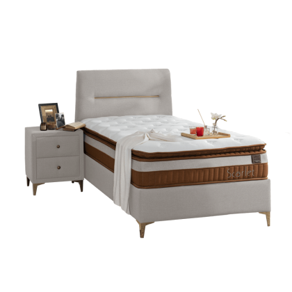 Тапицирано легло с матрак SCARLET 100 x 200 - крем