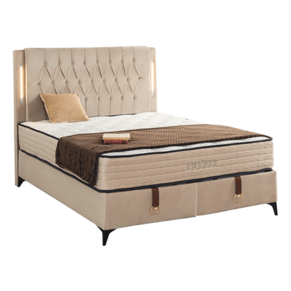 Тапицирана спалня с матрак BAHAMA 180 x 200 - крем 02