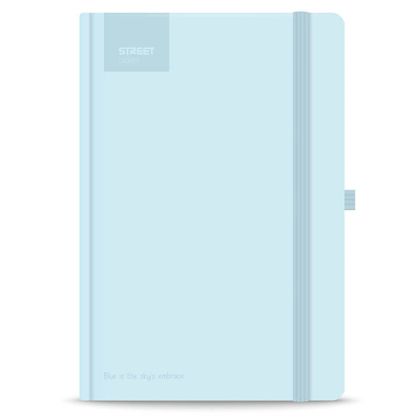 Бележник A5 Street с ластик, твърди корици 96л, Pastel Blue