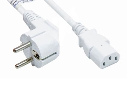Захранващ кабел за компютър/принтер 220V IEC 60320 C13 1.8м Бял, Усилен