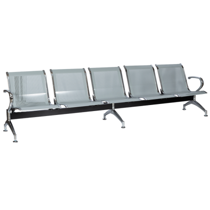 Посетителска пейка с 5 места Carmen CR-1030-5 - сребърна