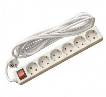 Разклонител C1-H6T с ключ 6 гнезда 1.5м 220V 16A