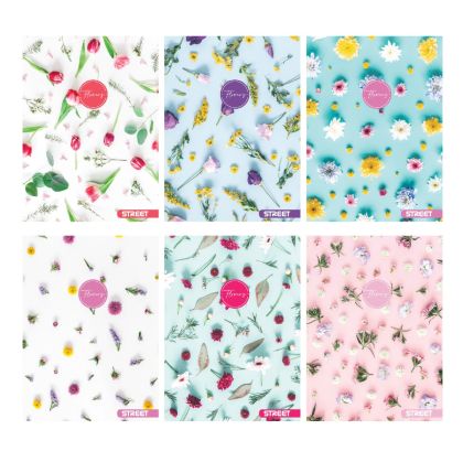 Тетрадка Street, А4, бели листа, 54 листа, flowers
