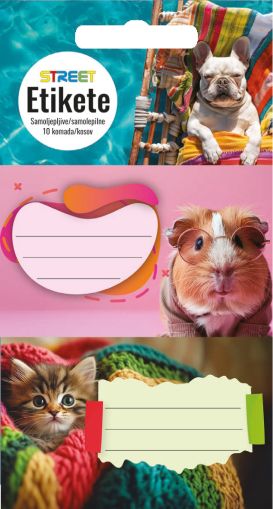 Етикети за тетрадка Street Animals Cute, опаковка 10 бр.
