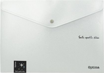 Папка с копче Optima, А4, блестящи цветове, асорти