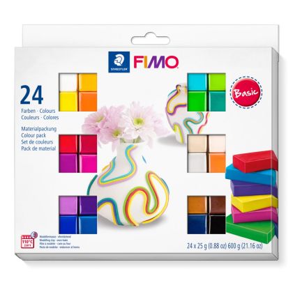 Комплект глина Staedtler Fimo Soft, 24 цвята х 25g, Basic