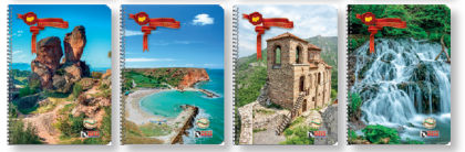 Тетрадка Deis А4,120л,широки редове,спирала,3 теми,меки корици,нашата България 2025