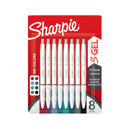 Комплект химикалки Sharpie S Gel Fashion 0,7mm, блистер 8 цвята