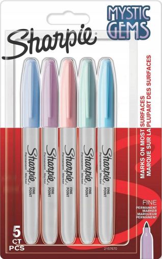 Комплект перманентни маркери Sharpie Mystic Gems, F, 5 цвята